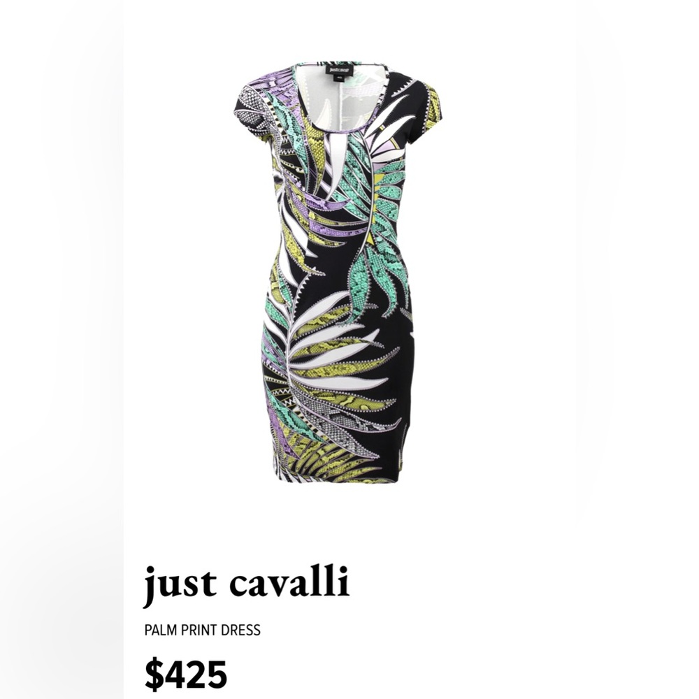 JUST CAVALLI Palm Print Dress Size 42
